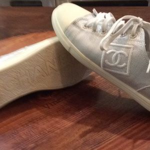 Chanel metallic sneakers